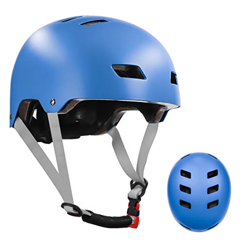 Skateboard Helmet for Kids Youth & Adults with Two Removable Liners for Multi-Sport Scooter Roller Skate Inline Skating Rollerblading